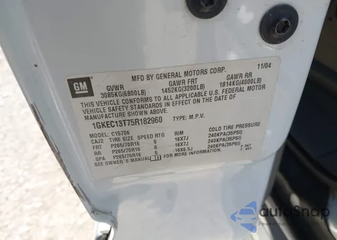 2005 GMC Yukon Slt from USA, damaged, VIN 1GKEC13T75R182960